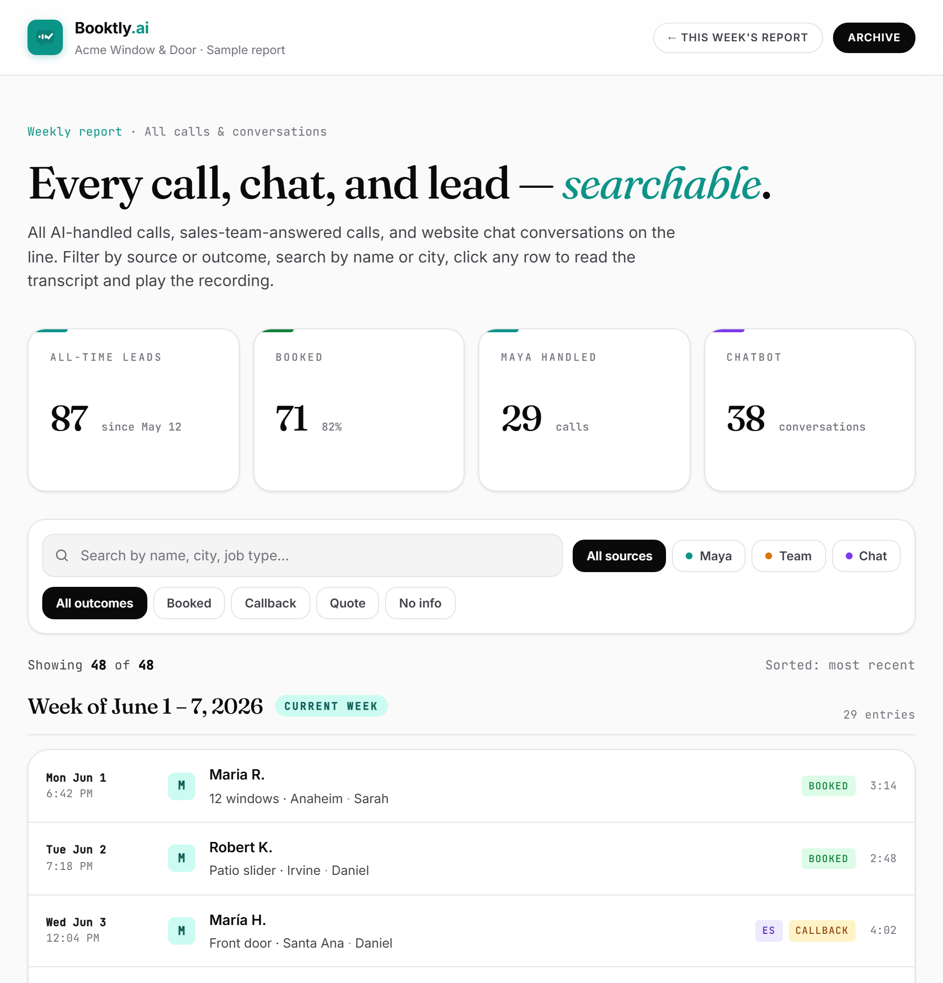 Always-on searchable archive